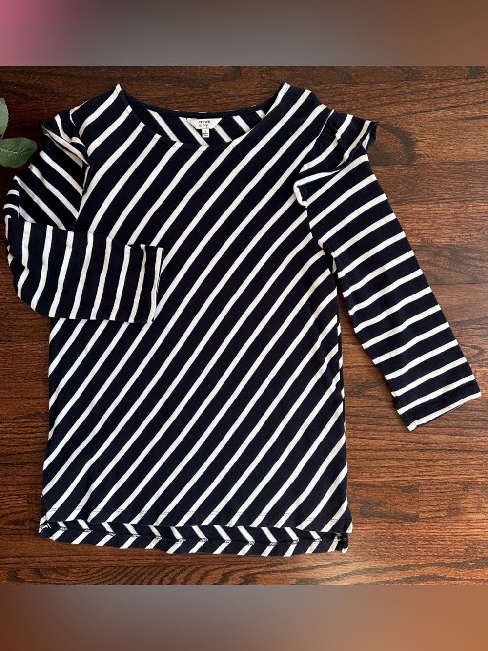Crown & Ivy diagonal striped nautical top, size S